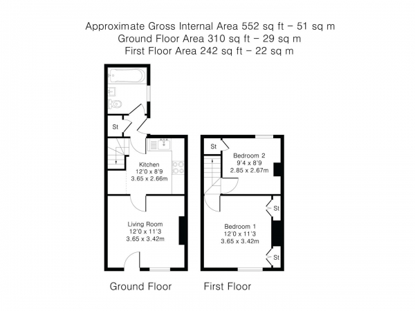 Floor Plan Image for 2 Bedroom Cottage for Sale in Mill Lane, Saffron Walden