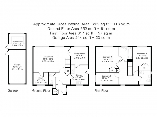 Floor Plan Image for 3 Bedroom Detached House for Sale in Radwinter Road, Ashdon, Saffron Walden