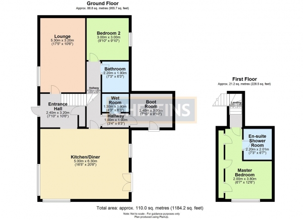 Floor Plan for 2 Bedroom Barn Conversion to Rent in Grange Road, Ickleton, Saffron Walden, CB10, 1TA - £381 pw | £1650 pcm