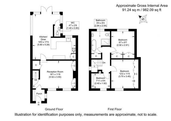 Floor Plan Image for 3 Bedroom Cottage for Sale in The Row, Hadstock, Cambridge