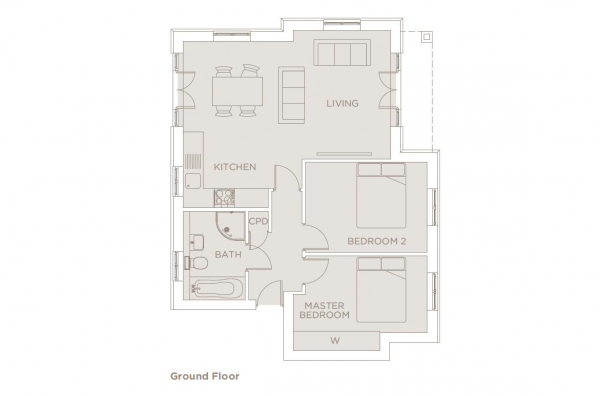 Floor Plan Image for 2 Bedroom Flat to Rent in London Road, Great Chesterford, Saffron Walden