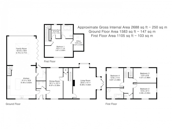 Floor Plan Image for 4 Bedroom Detached House for Sale in Bardfield End Green, Thaxted, Dunmow