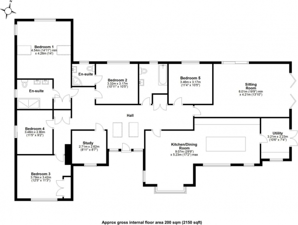 Floor Plan Image for 5 Bedroom Detached House for Sale in The Grip, Linton