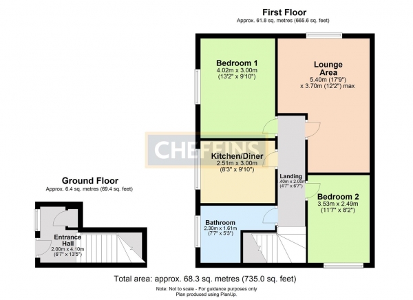 Floor Plan Image for 2 Bedroom Maisonette to Rent in Rylstone Way, Saffron Walden