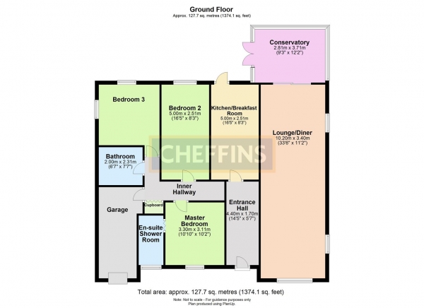 Floor Plan Image for 3 Bedroom Detached Bungalow to Rent in Butler Close, Saffron Walden