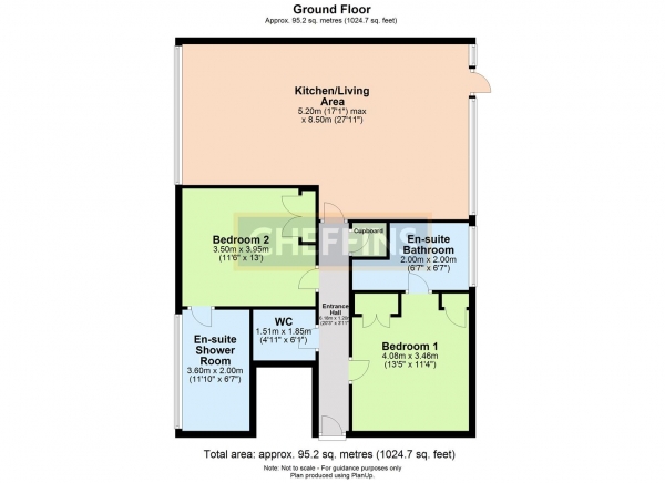 Floor Plan Image for 2 Bedroom Apartment to Rent in Bell College Court, South Road, Saffron Walden