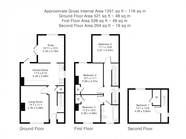 Floor Plan Image for 4 Bedroom Semi-Detached House for Sale in Thaxted Road, Saffron Walden