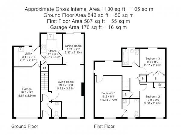 Floor Plan Image for 3 Bedroom Detached House for Sale in Goddard Way, Saffron Walden