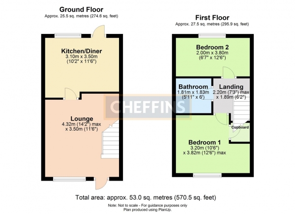 Floor Plan Image for 2 Bedroom Terraced House to Rent in Doddenhill Close, Saffron Walden