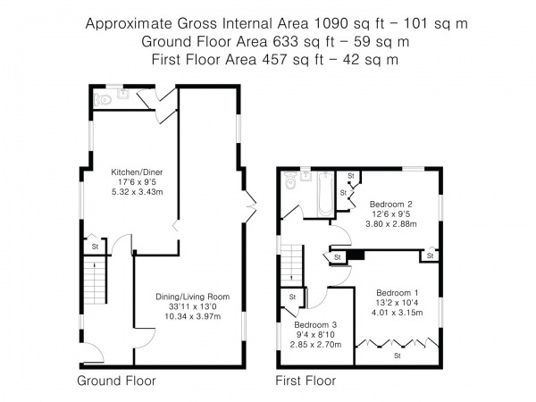 Floor Plan Image for 3 Bedroom Semi-Detached House for Sale in Neville Road, Saffron Walden