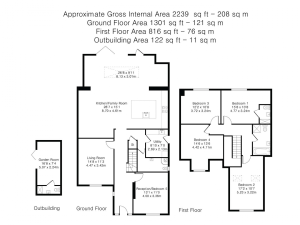 Floor Plan Image for 5 Bedroom Semi-Detached House for Sale in High Street, Clavering, Saffron Walden