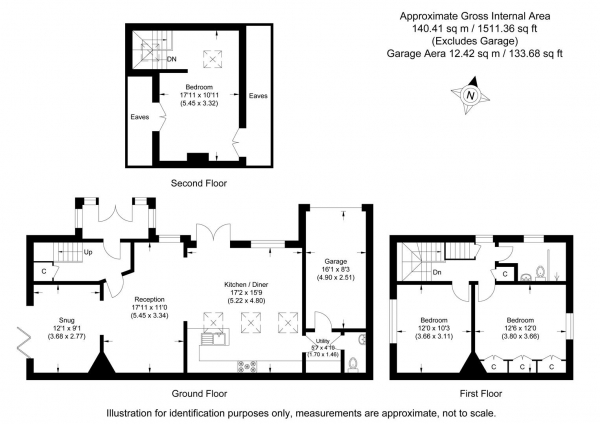 Floor Plan Image for 3 Bedroom Semi-Detached House for Sale in Brent Pelham, Buntingford