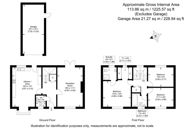 Floor Plan Image for 3 Bedroom Detached House for Sale in Burns Way, Thaxted, Dunmow