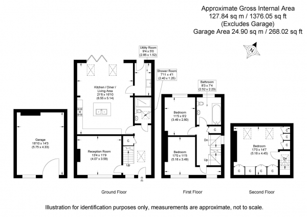 Floor Plan Image for 3 Bedroom End of Terrace House for Sale in Jacksons Lane, Great Chesterford, Saffron Walden