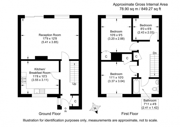 Floor Plan Image for 3 Bedroom End of Terrace House for Sale in Park Lane, Castle Camps, Cambridge