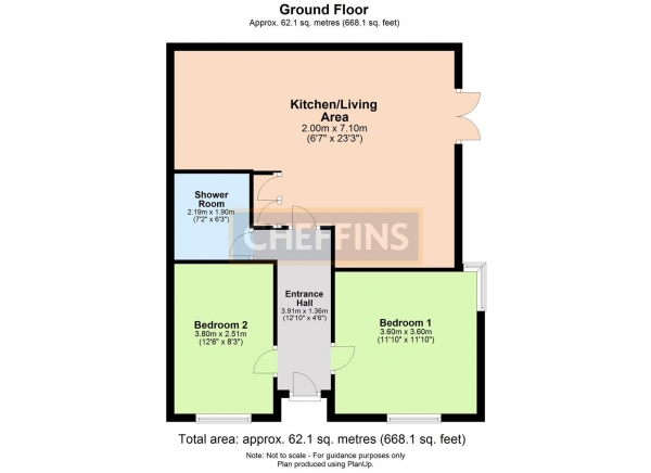 Floor Plan Image for 2 Bedroom Semi-Detached House to Rent in Fishmere Mead, Saffron Walden