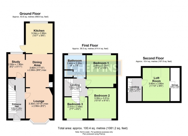 Floor Plan Image for 3 Bedroom Semi-Detached House to Rent in Fairycroft Road, Saffron Walden