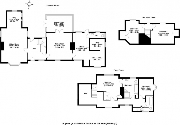 Floor Plan Image for 4 Bedroom Detached House for Sale in Little Bardfield, Braintree