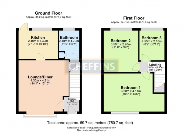 Floor Plan for 3 Bedroom Semi-Detached House to Rent in Abbey Street, Ickleton, Saffron Walden, CB10, 1SS - £242 pw | £1050 pcm