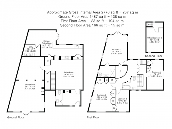 Floor Plan Image for 4 Bedroom Detached House for Sale in The Pudgell, Great Chishill