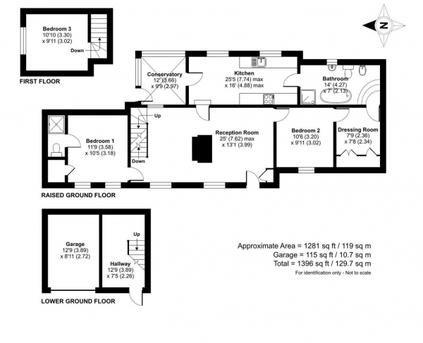 Floor Plan Image for 3 Bedroom Cottage for Sale in Holders Green, Lindsell