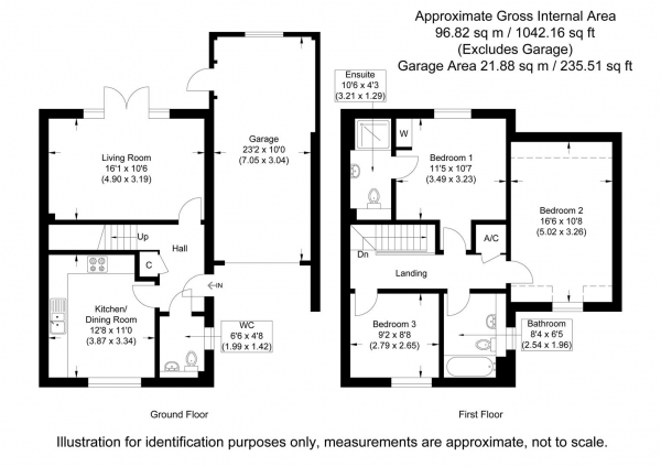 Floor Plan Image for 3 Bedroom Terraced House for Sale in Paddock View, Stansted