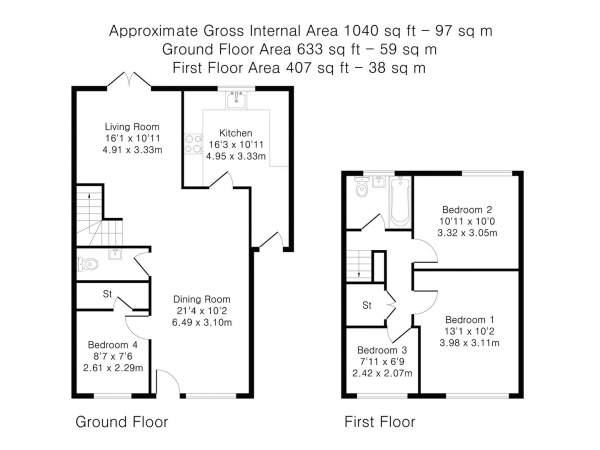 Floor Plan Image for 4 Bedroom Detached House for Sale in Peal Road, Saffron Walden