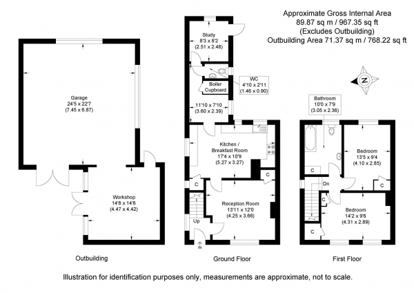 Floor Plan Image for 2 Bedroom Semi-Detached House for Sale in Beech Row, Hildersham