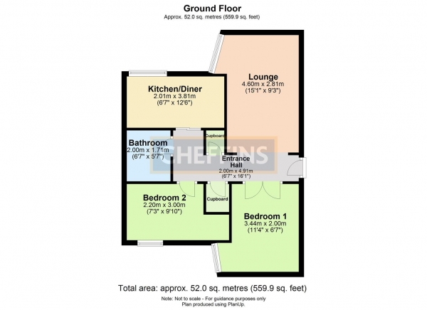 Floor Plan for 2 Bedroom Apartment to Rent in High Street, Saffron Walden, CB10, 1EB - £271 pw | £1175 pcm