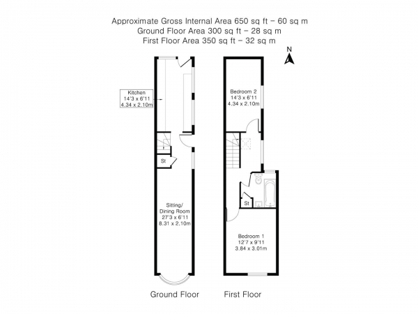 Floor Plan Image for 2 Bedroom Terraced House for Sale in Radwinter Road, Saffron Walden