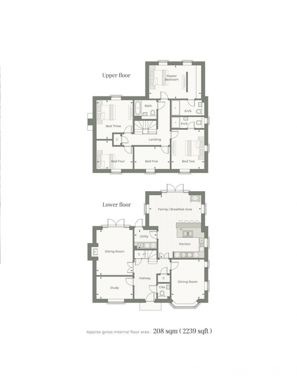 Floor Plan for 5 Bedroom Property for Sale in The Grange, Finchingfield, CM7, 4JZ - From &pound750,000