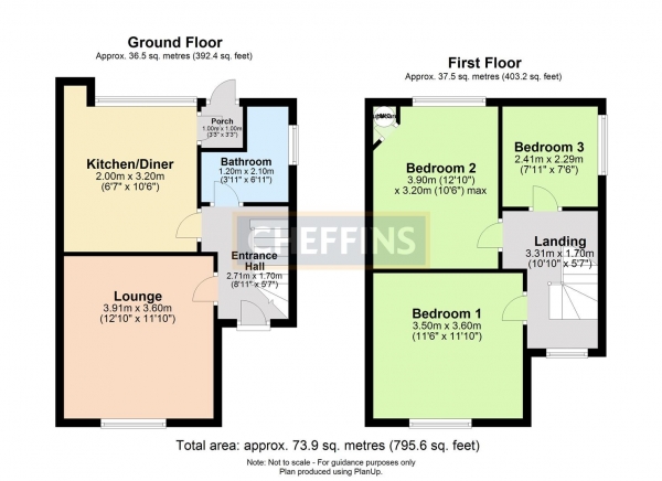 Floor Plan for 3 Bedroom Semi-Detached House to Rent in Little Walden Road, Saffron Walden, CB10, 1XN - £323 pw | £1400 pcm