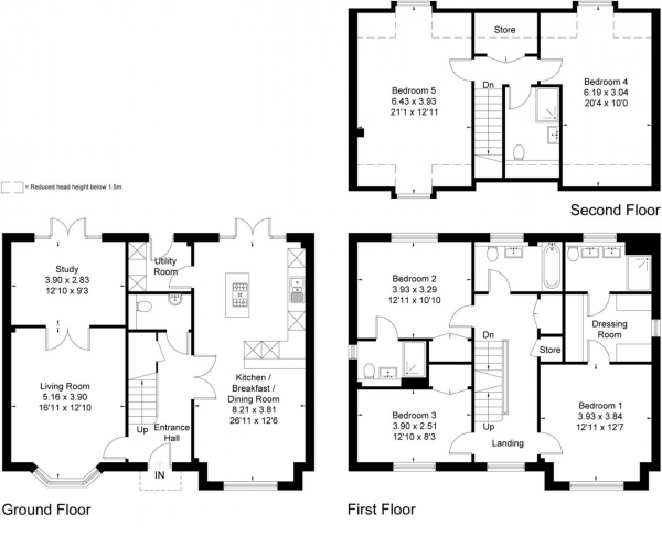 Floor Plan for 5 Bedroom Detached House for Sale in Ventnor Road, Quendon, Saffron Walden, CB11, 3NT - Guide Price &pound850,000