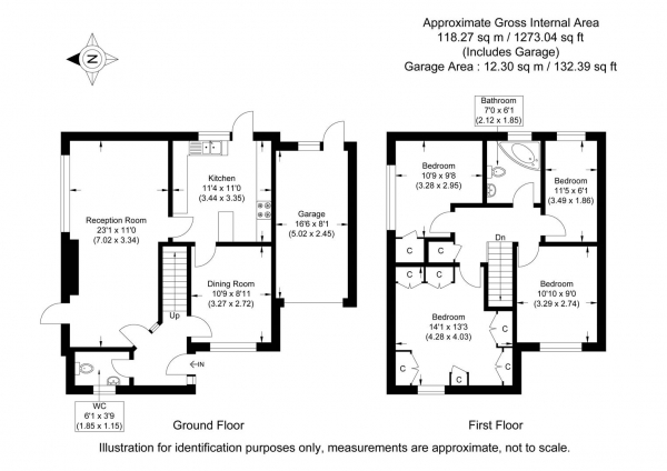 Floor Plan for 4 Bedroom Link Detached House for Sale in De Bohun Court, Saffron Walden, CB10, 2BA - Guide Price &pound535,000