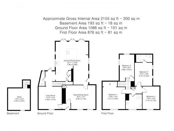 Floor Plan Image for 4 Bedroom Detached House for Sale in High Street, Barley, Royston