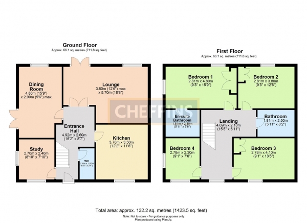 Floor Plan for 4 Bedroom Semi-Detached House to Rent in The Granary, Kings Mill, Newmarket Road, Great Chesterford, CB10, 1PE - £392 pw | £1700 pcm