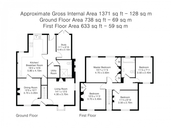 Floor Plan Image for 4 Bedroom Semi-Detached House for Sale in South Green, Widdington, Saffron Walden