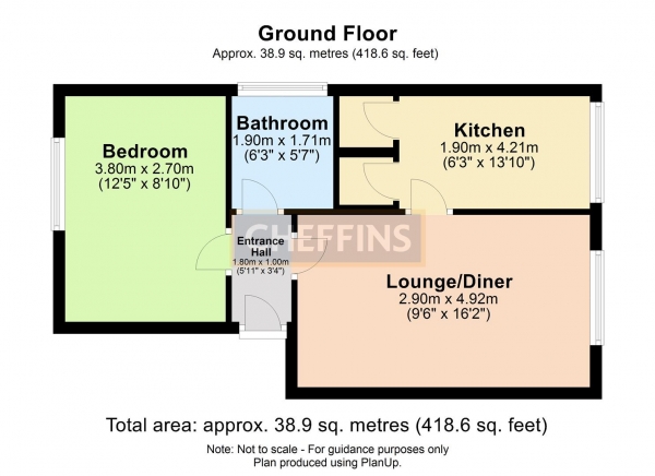 Floor Plan for 1 Bedroom Apartment to Rent in Ross Close, Saffron Walden, CB11, 4DT - £213 pw | £925 pcm