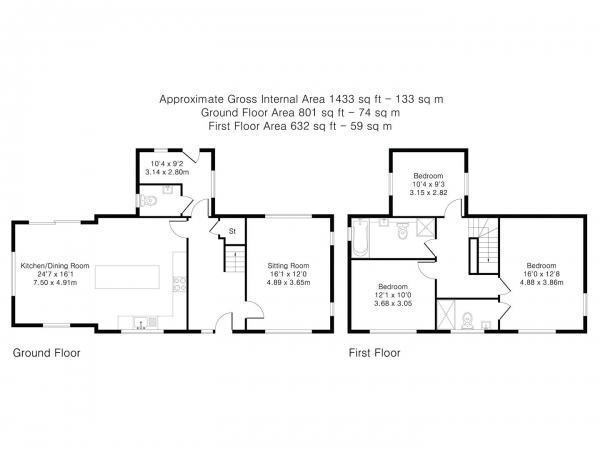 Floor Plan for 3 Bedroom Detached House for Sale in Deynes Road, Debden, Saffron Walden, CB11, 3LH - Guide Price &pound750,000