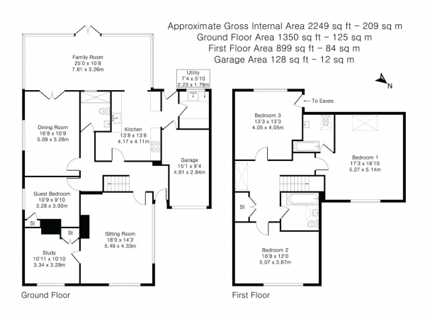 Floor Plan for 4 Bedroom Detached House for Sale in Peggys Walk, Littlebury, Saffron Walden, CB11, 4TG - Guide Price &pound850,000