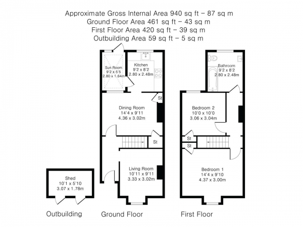 Floor Plan Image for 2 Bedroom Terraced House for Sale in Bartlow, Cambridge