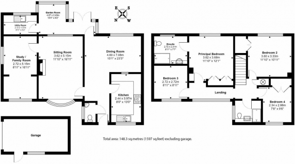 Floor Plan Image for 4 Bedroom Semi-Detached House for Sale in Rhugarve Gardens, Linton, Cambridge