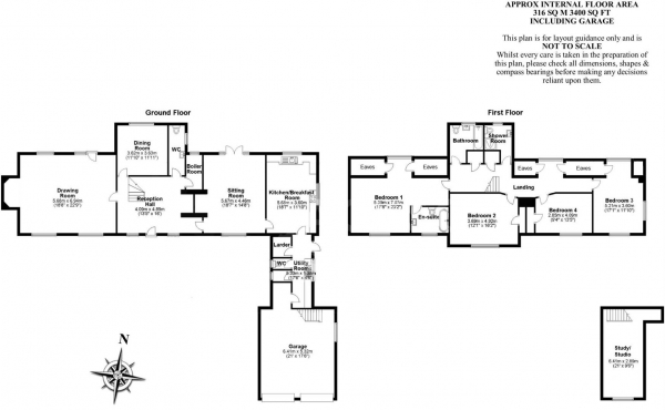 Floor Plan Image for 4 Bedroom Detached House for Sale in Church Hill, Finchingfield, Braintree