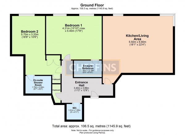 Floor Plan Image for 2 Bedroom Apartment to Rent in Thaxted Road, Saffron Walden