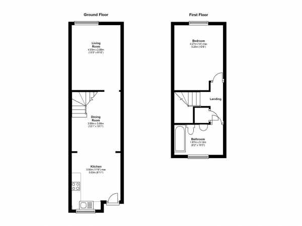 Floor Plan for 1 Bedroom Terraced House for Sale in Elephant Green, Newport, Saffron Walden, CB11, 3RB - Guide Price &pound215,000