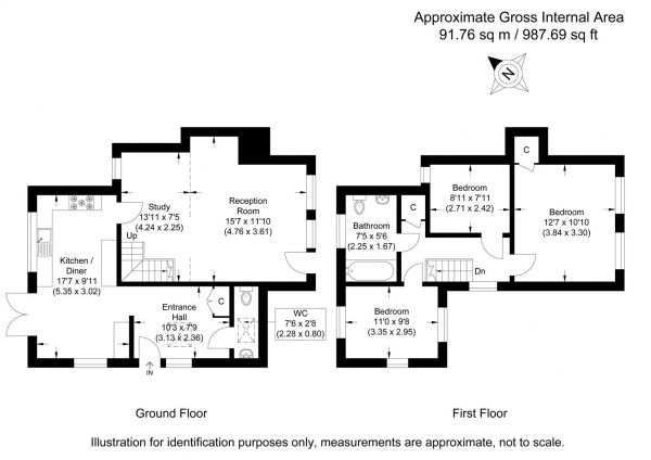 Floor Plan Image for 3 Bedroom Cottage for Sale in Crown Hill, Ashdon, Saffron Walden