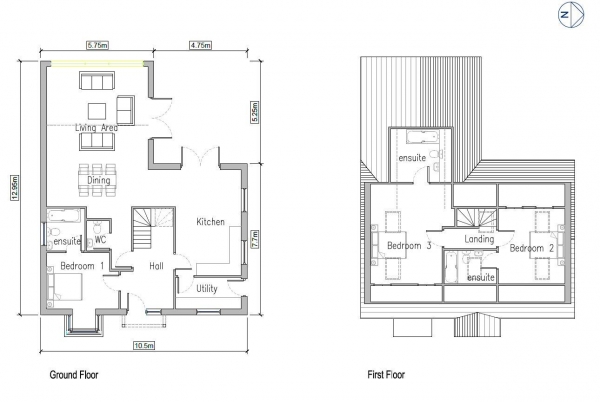 Floor Plan Image for 3 Bedroom Detached House for Sale in Rickling Road, Wicken Bonhunt