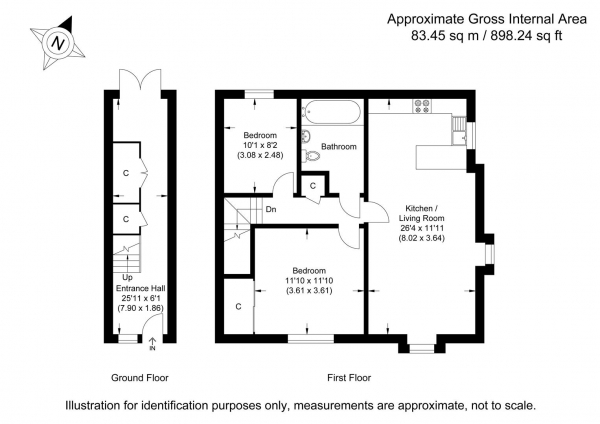 Floor Plan Image for 2 Bedroom Maisonette for Sale in Lees Close, Thaxted, Dunmow