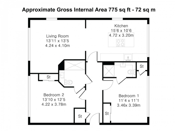 Floor Plan Image for 2 Bedroom Apartment for Sale in South Road, Saffron Walden