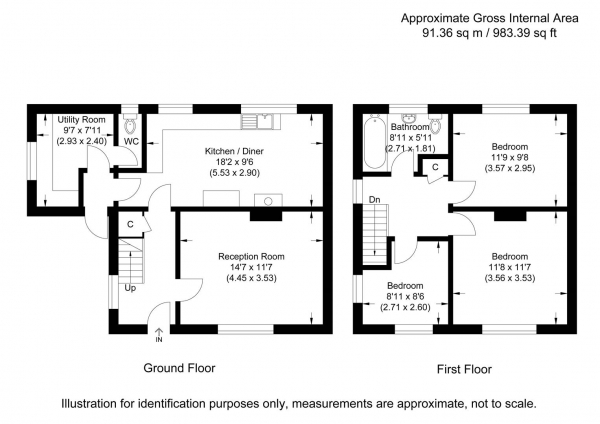 Floor Plan Image for 3 Bedroom Semi-Detached House for Sale in Carters Lane, Henham, Bishop's Stortford